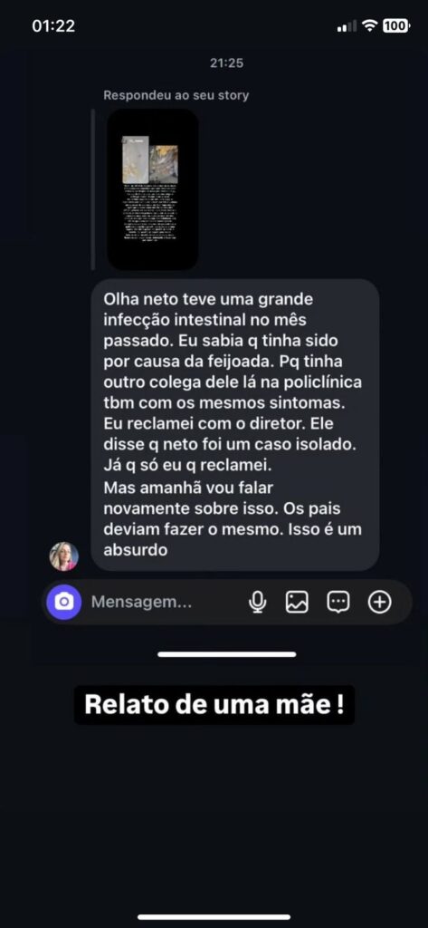 Relato de uma mãe Foto: Reprodução