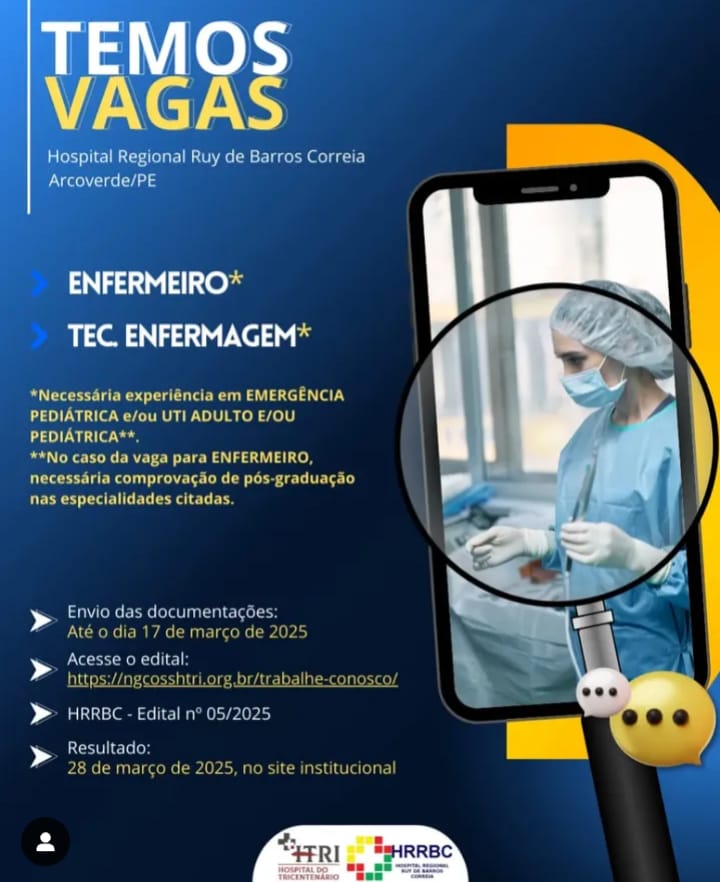 Abre cadastro reserva para enfermagem