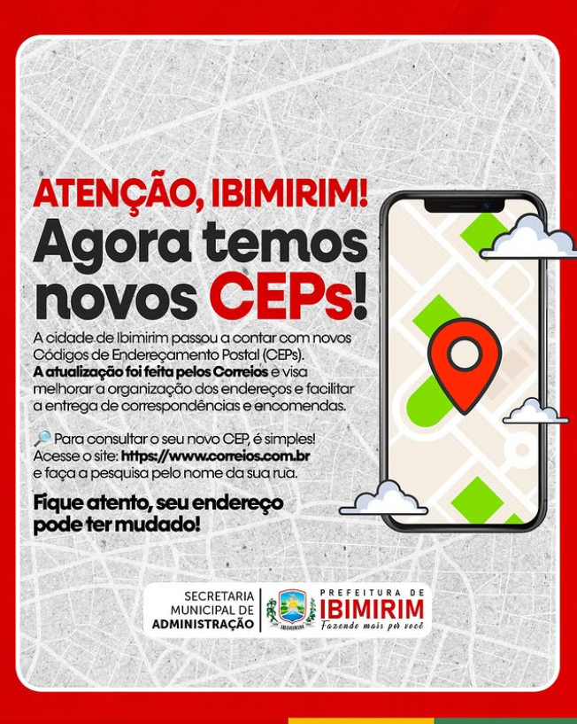 Ibimirim tem novos CEPs