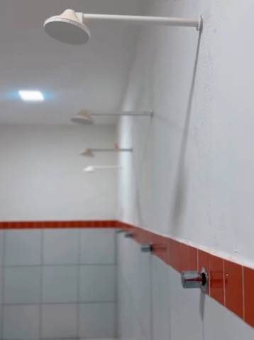 Chuveiros do novo vestiário