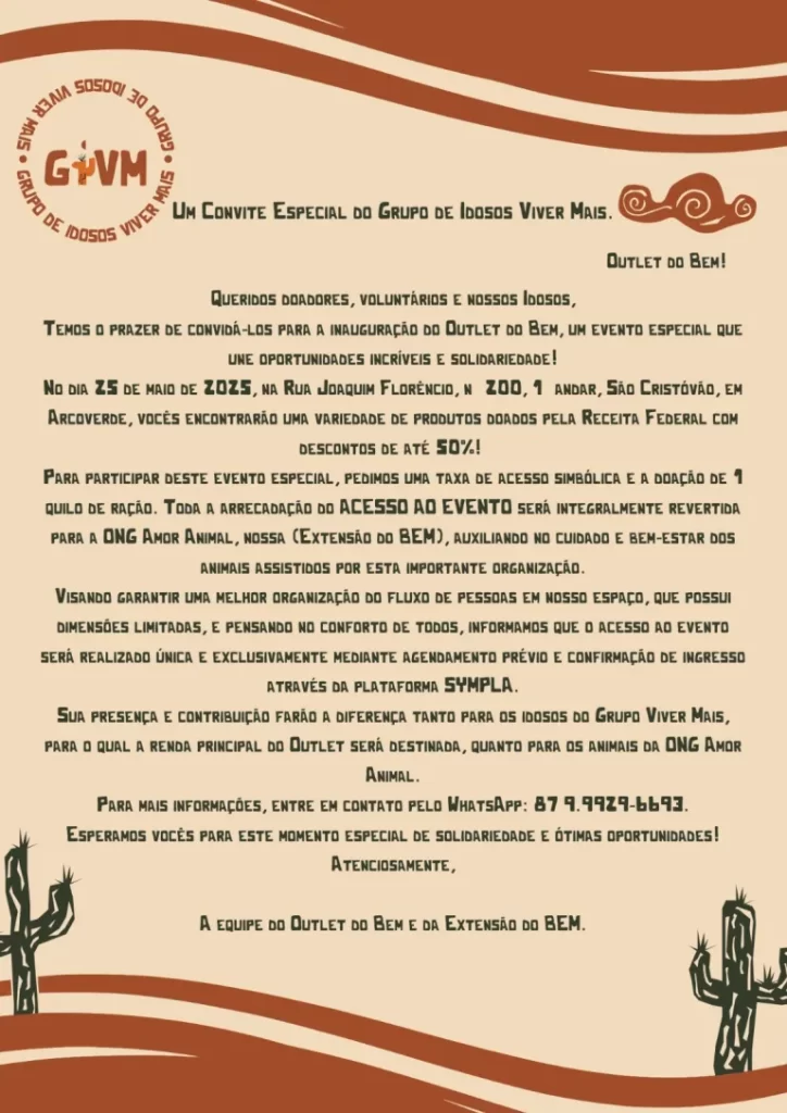 Ação solidária “Outlet do Bem”