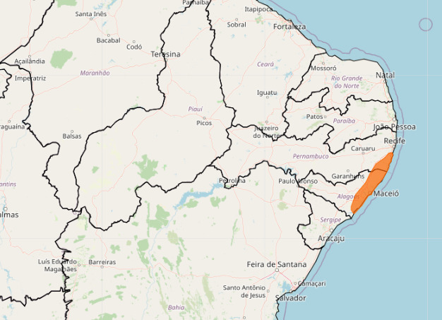 Inmet alerta chuva em Pernambuco