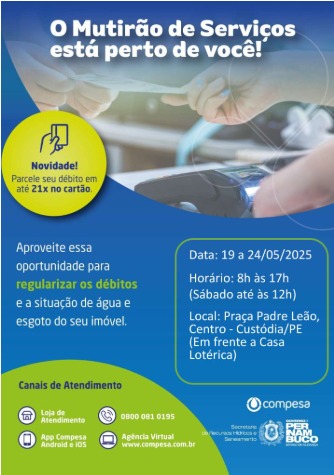 Mutirão da Compesa em Custódia