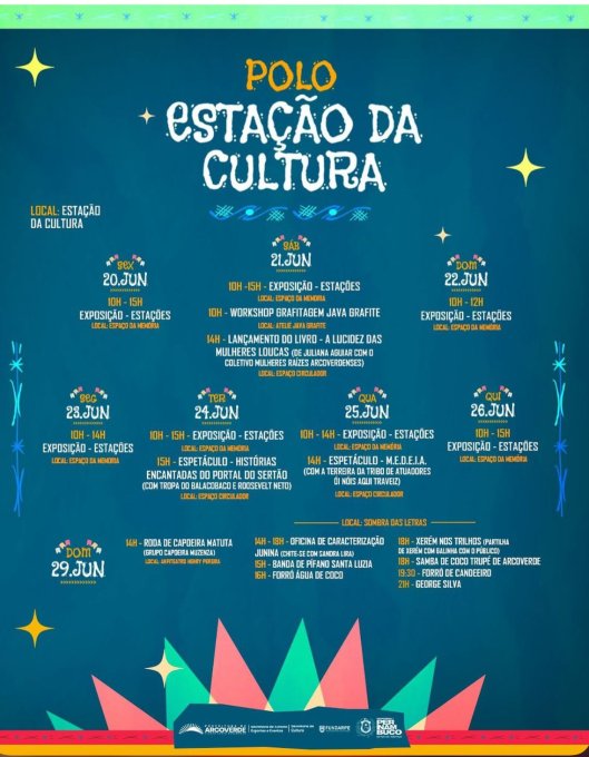 Programação polo estação da cultura