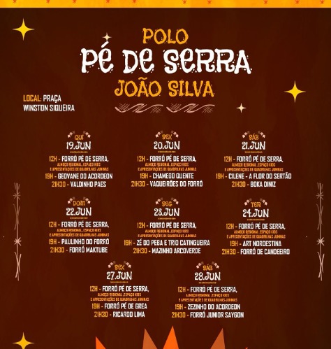 Programação do Polo Pé de Serra 