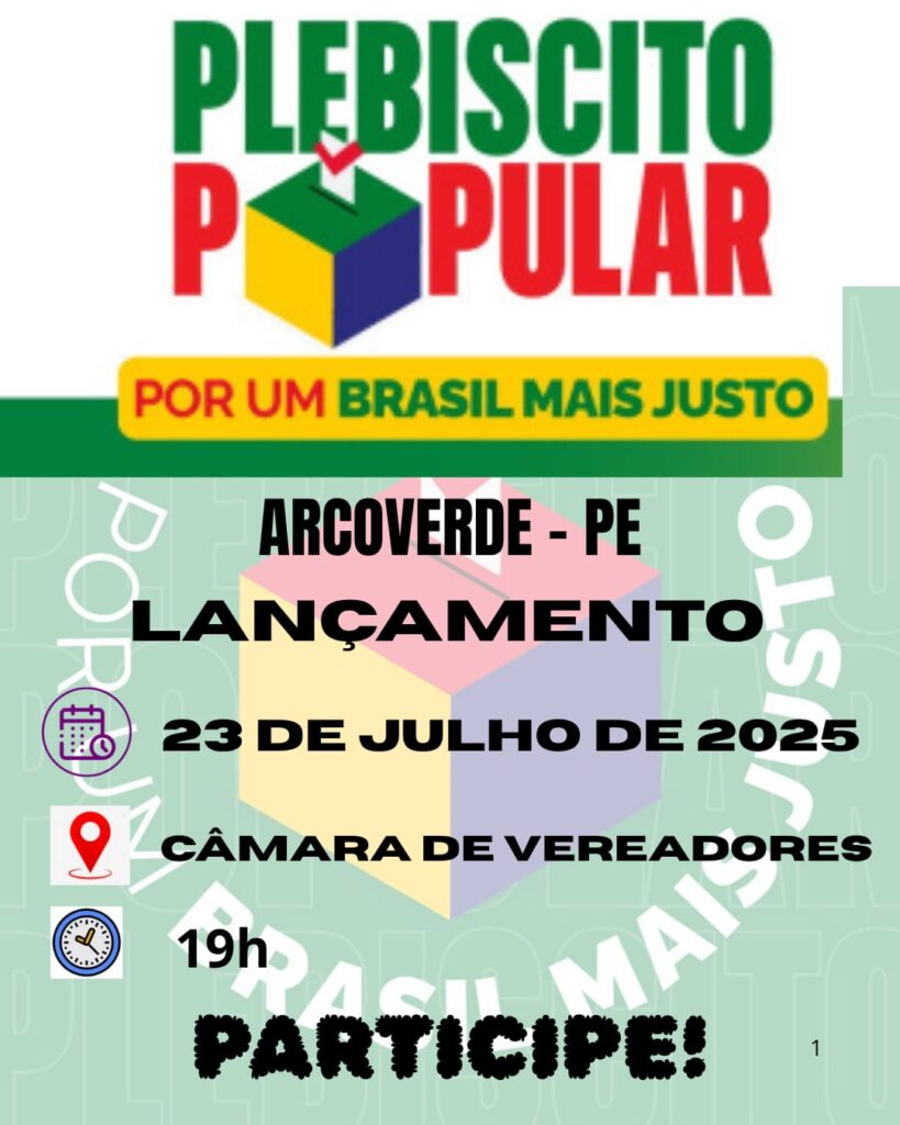 Lançamento Plebiscito Popular em Arcoverde