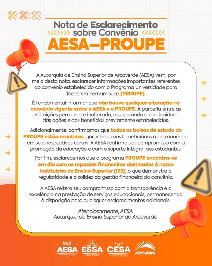 Comunicado oficial Aesa 