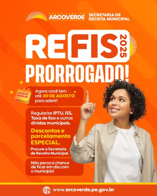 Prorrogação do prazo REFIS Arcoverde