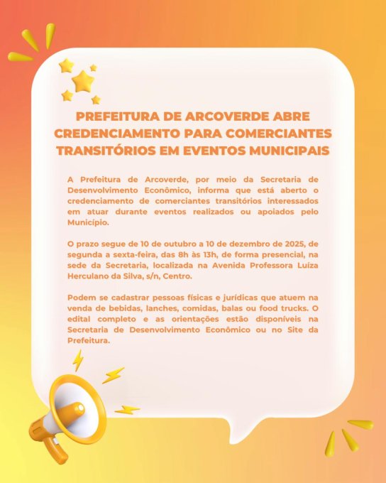 Comerciantes transitórios eventos em Arcoverde