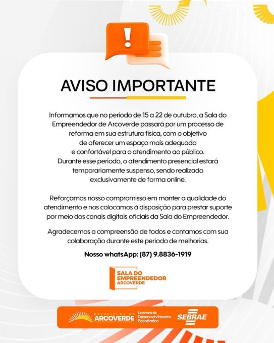 Reforma na sala do empreendedor em Arcoverde