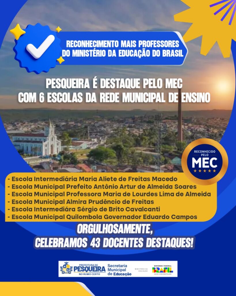 Escola e professores reconhecidos em Pesqueira