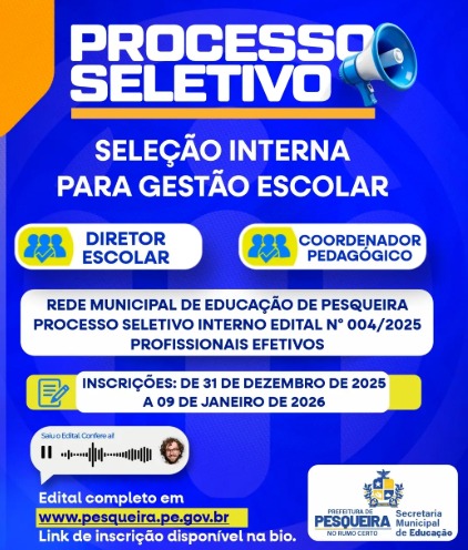Seleção gestão escolar Pesqueira
