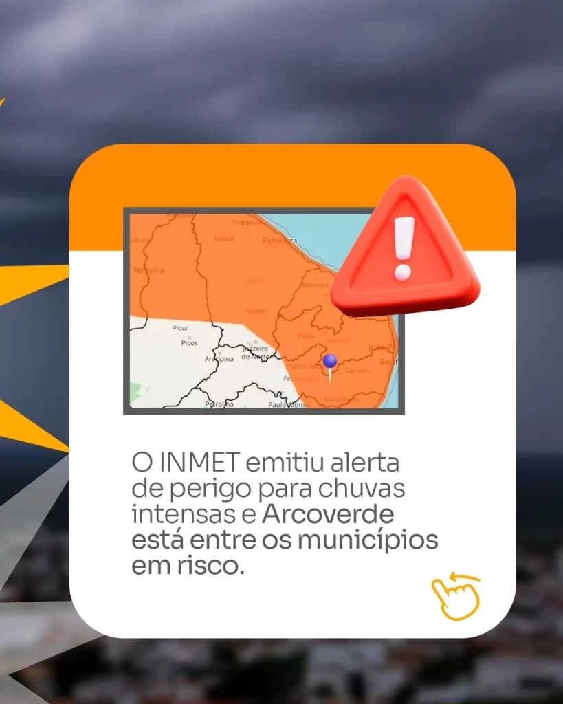Inmet alerta chuva em Arcoverde