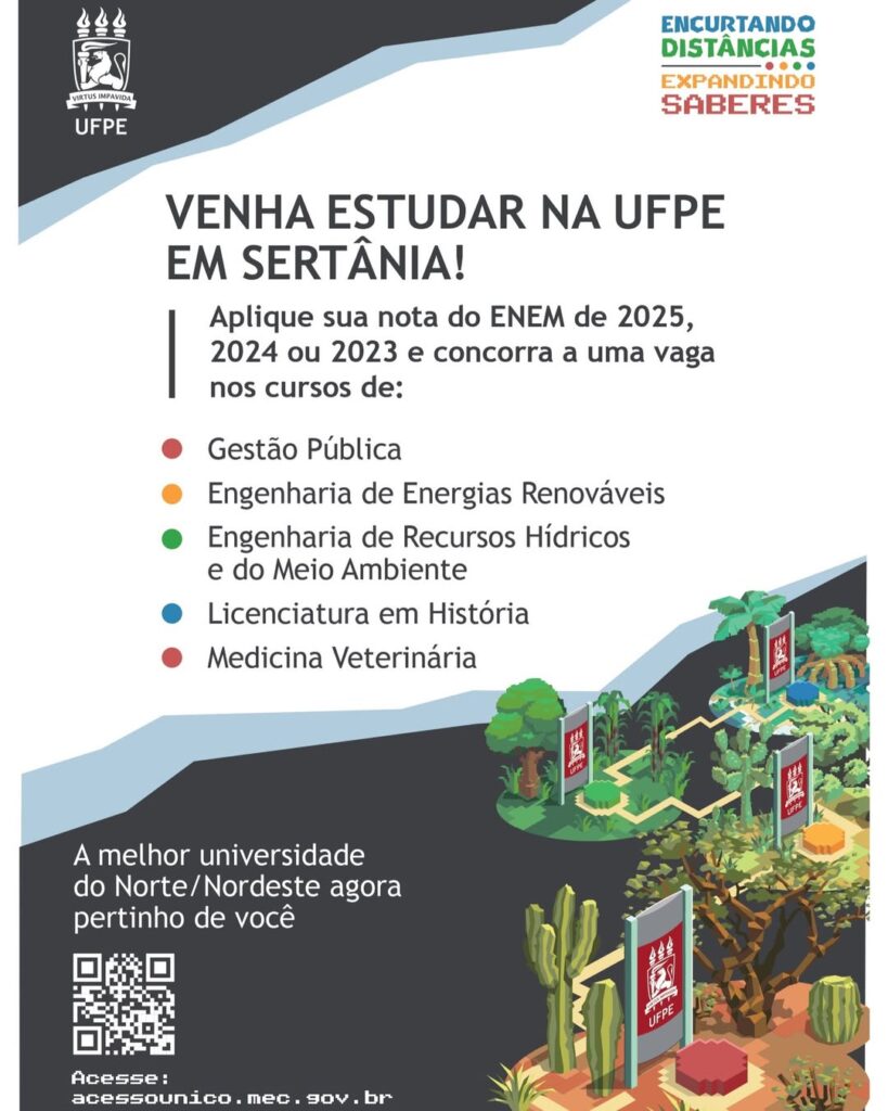 UFPE de Sertânia 375 vagas 