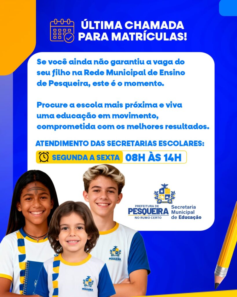 Matrícula na rede municipal de Pesqueira