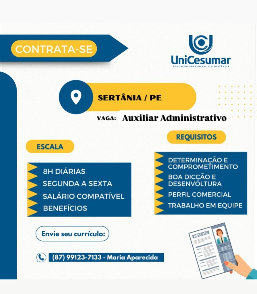 Emprego na UniCesumar de Sertânia