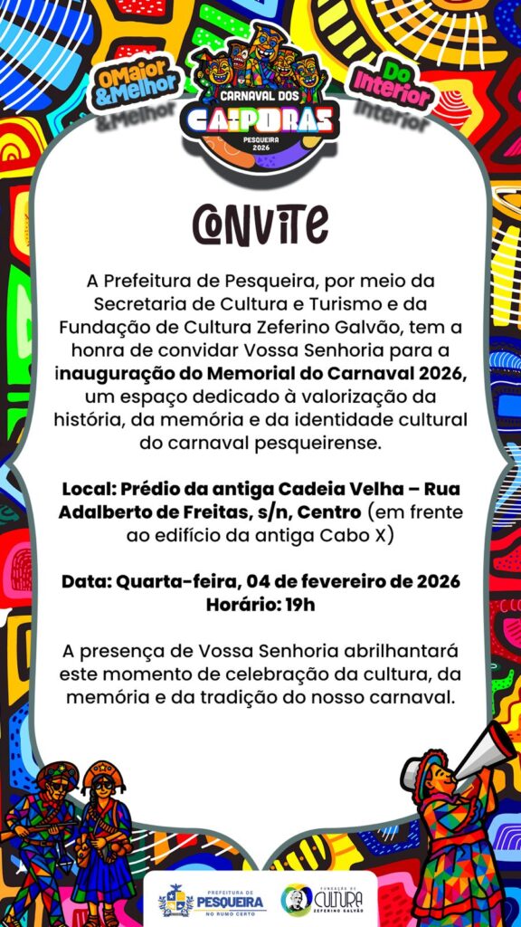 Pesqueira anuncia live de Carnaval