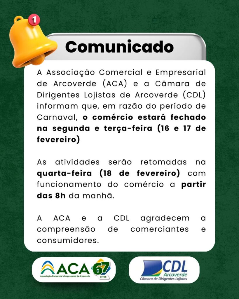 Comércio de Arcoverde no Carnaval 2026