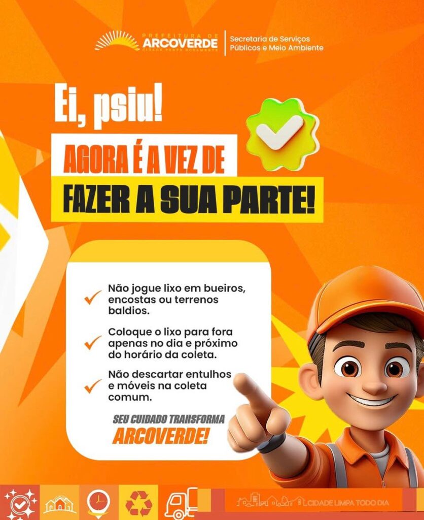 Horários da coleta de lixo em Arcoverde