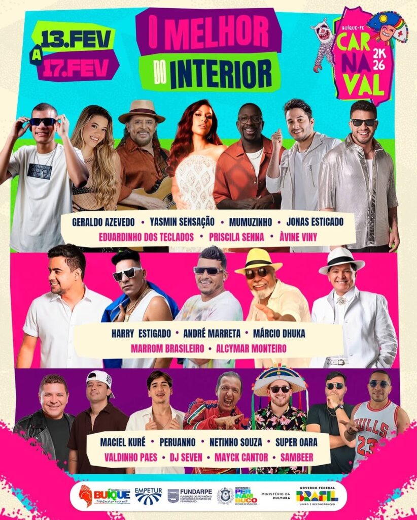 Programação do Carnaval de Buíque 2026