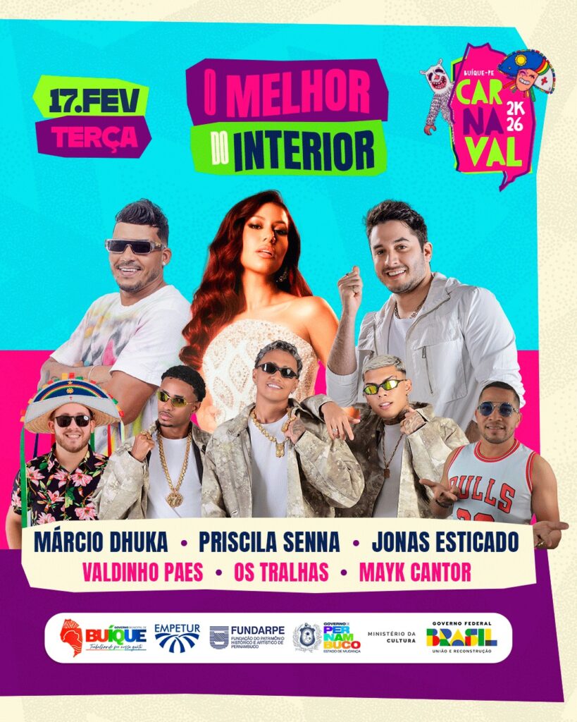 Programação do Carnaval de Buíque 2026