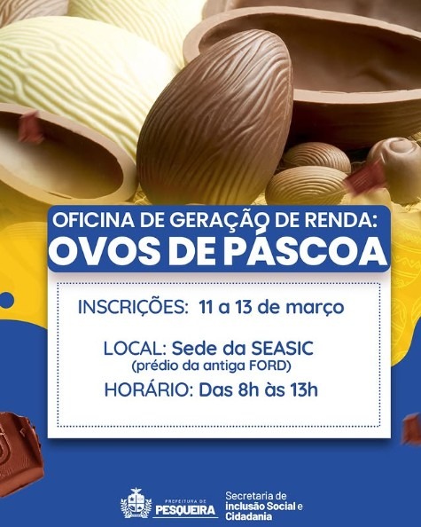Inscrições de oficina gratuita em Pesqueira