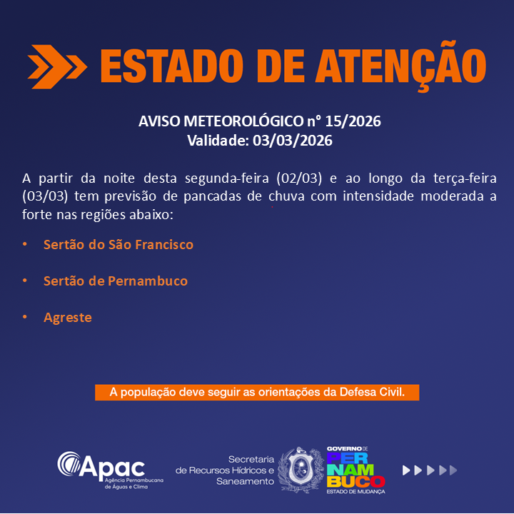 Apac boletim de atenção terça
