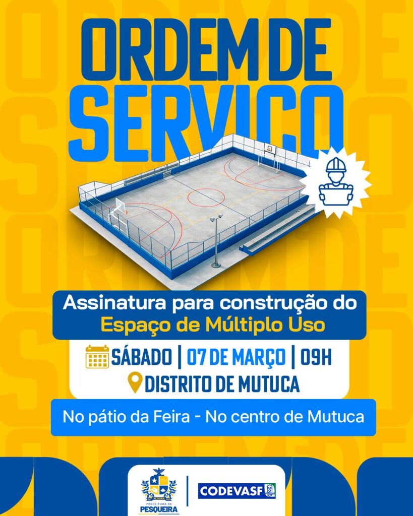 Ordem de serviço em Mutuca em Pesqueira 