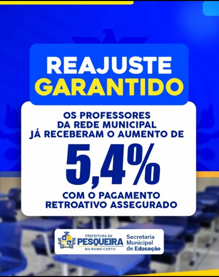 Prefeitura de Pesqueira reajuste professores