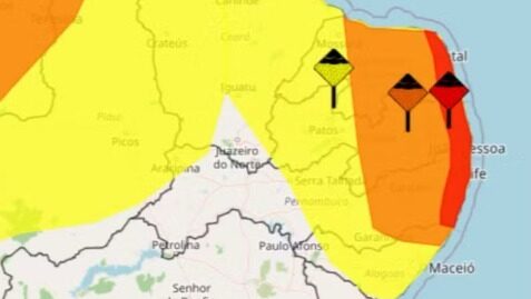 Inmet emite alerta laranja de chuvas intensas para Pesqueira, Sanharó, Poção e mais cidades de Pernambuco