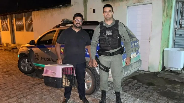 Protetores resgatam cão em situação de maus-tratos em Iati