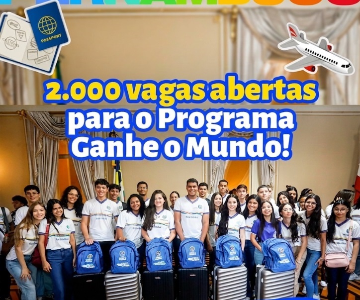 Programa Ganhe o Mundo oferece 2 mil vagas em Pernambuco