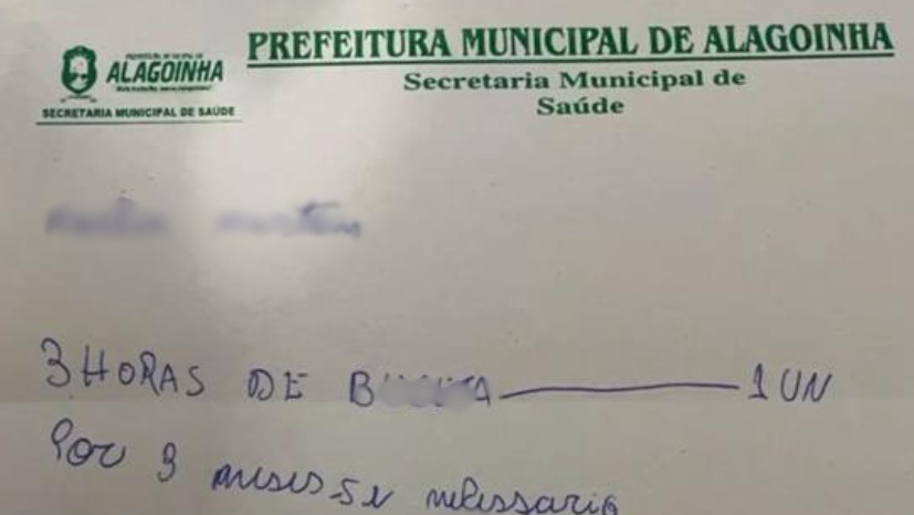 Após polêmica com suposta receita médica, Secretaria de Saúde de Alagoinha conclui sindicância e desliga estagiárias