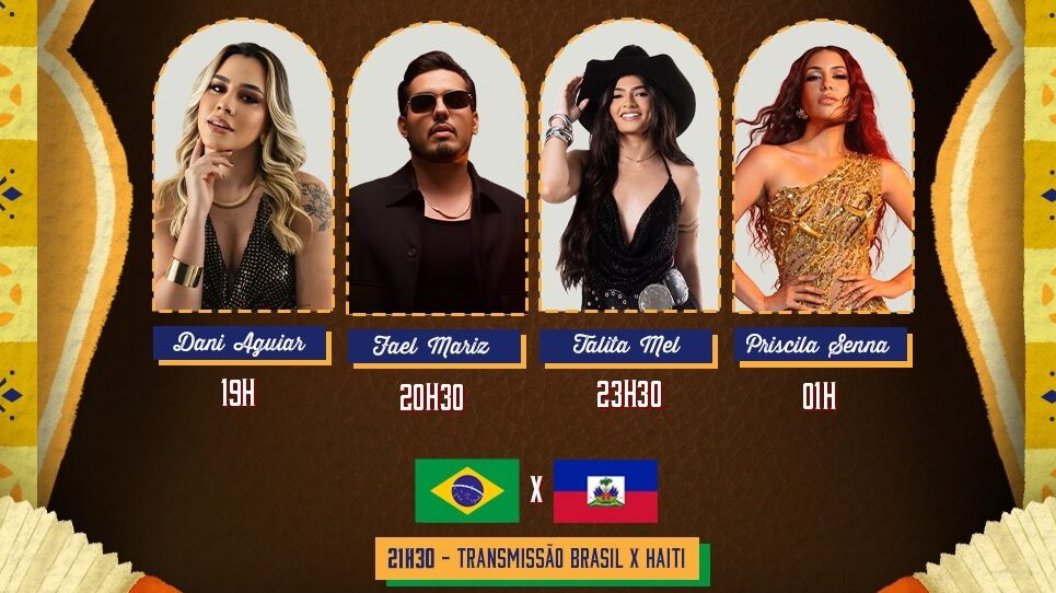 São João de Arcoverde tem noite de Priscila Senna, Talita Mel e transmissão do jogo do Brasil nesta sexta (19)