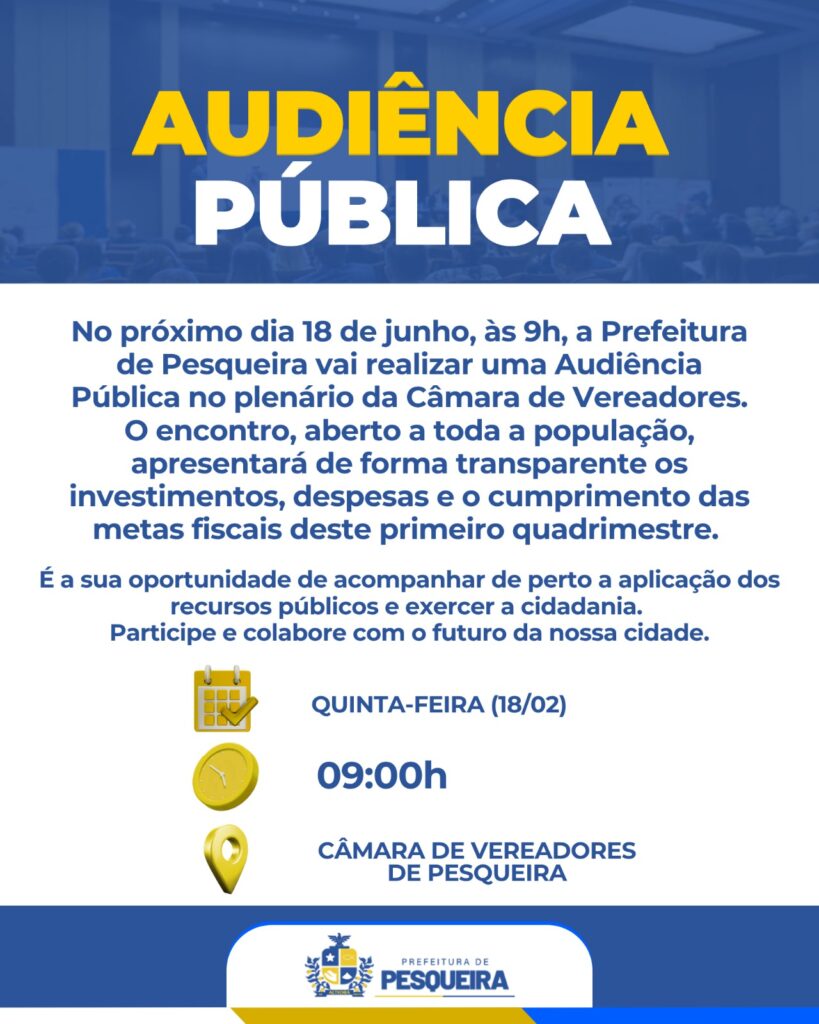 Cumprimento das metas fiscais de Pesqueira