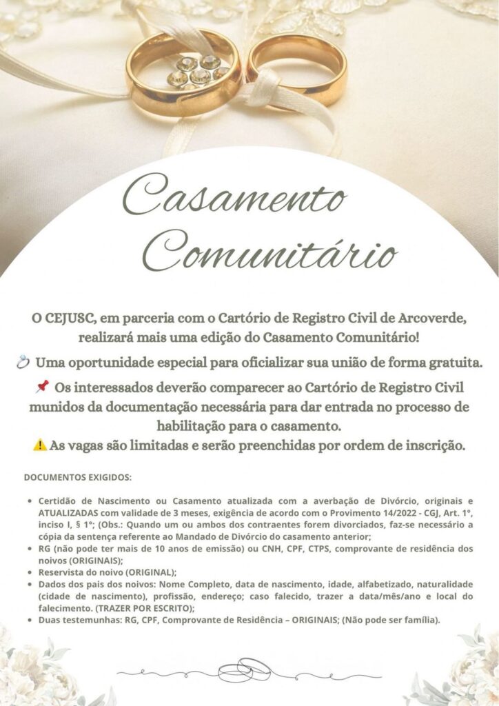 Casamento civil comunitário em Arcoverde