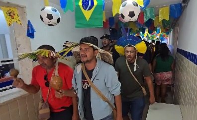 Indígenas mobilizados na GRE em Arcoverde