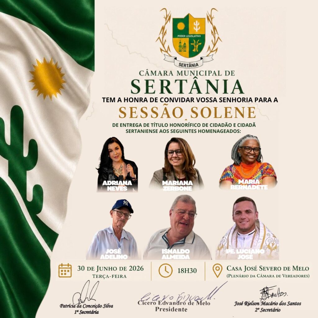 Títulos de cidadão e cidadã Sertaniense