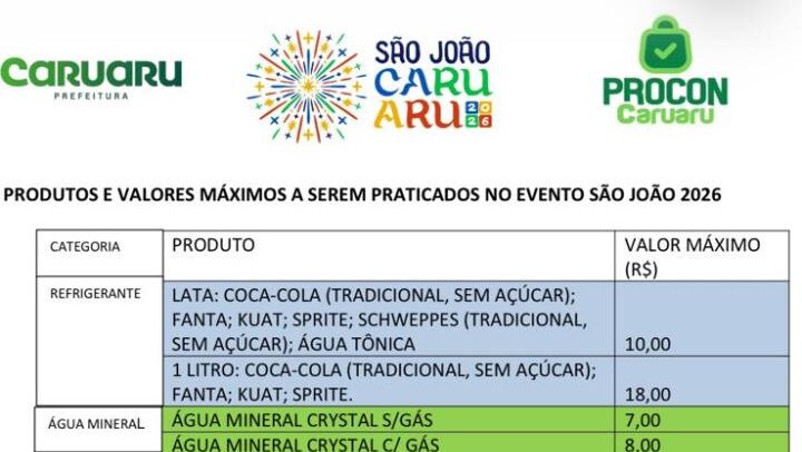 São João de Caruaru divulga tabela de preços e valores chamam atenção nas redes