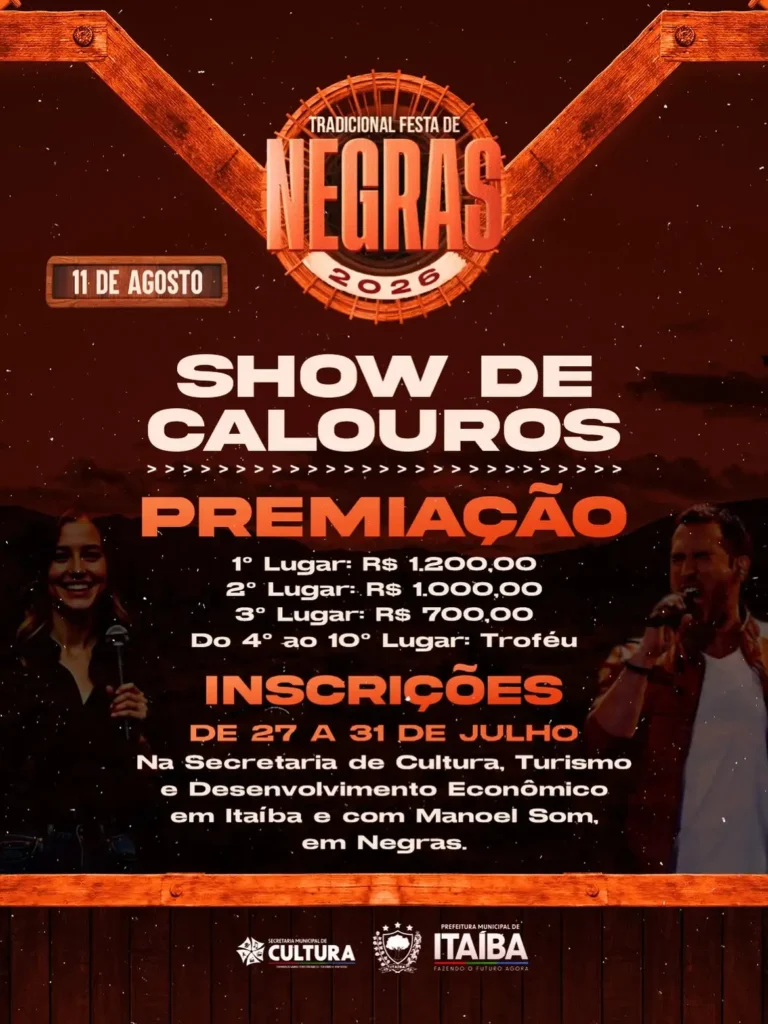 Inscrições show de calouros de Itaíba