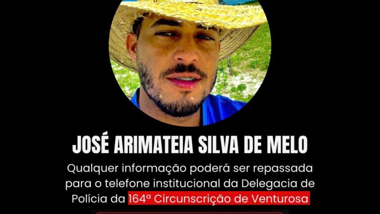 Polícia Civil divulga foto de suspeito de homicídio em Venturosa