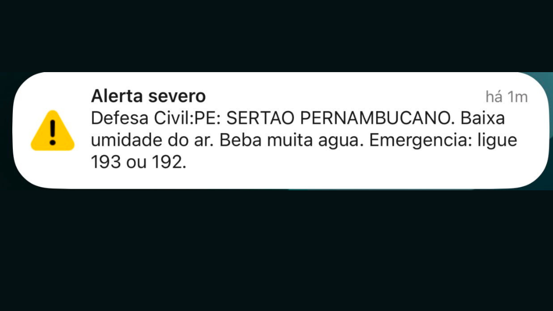 Alerta da defesa civil de Pernambuco