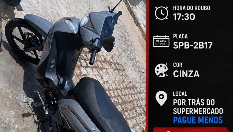 Moto é furtada no Centro de Arcoverde; proprietária pede ajuda para localizar veículo