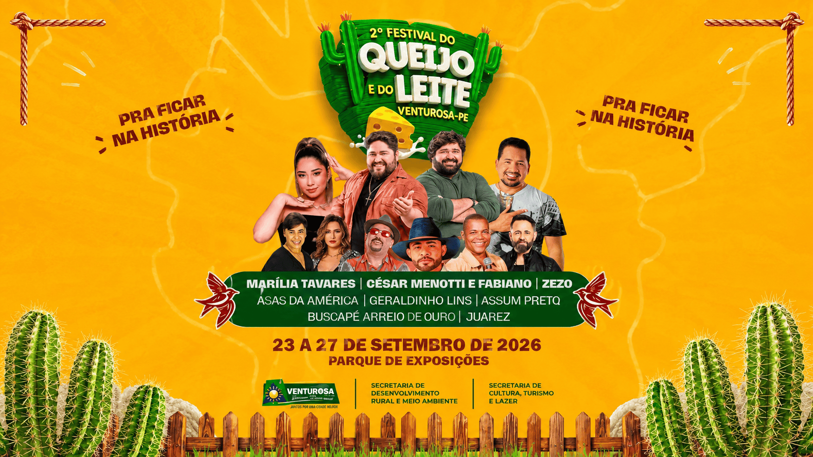 Festival do Queijo e do Leite terá César Menotti & Fabiano em Venturosa