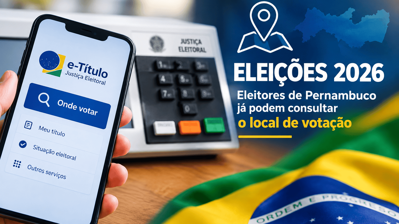 Eleitores de Pernambuco já podem consultar o local de votação das Eleições 2026