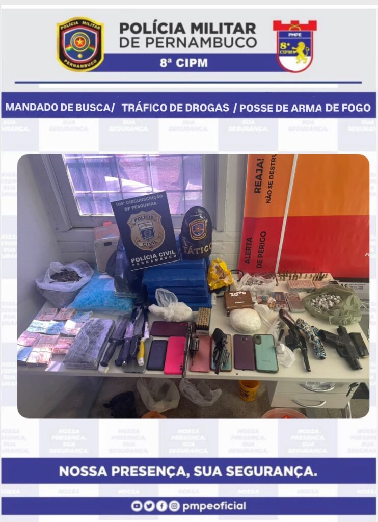 Operação Dia D apreende armas e drogas e mais de R$ 10 mil em Pesqueira