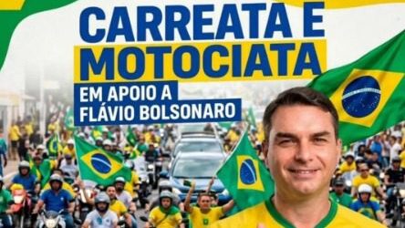 Carreata e motociata em Arcoverde em apoio a Flávio Bolsonaro neste sábado (24)