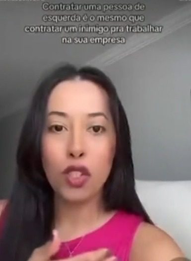 Empresária de Custódia contra contratação de pessoas de esquerda 