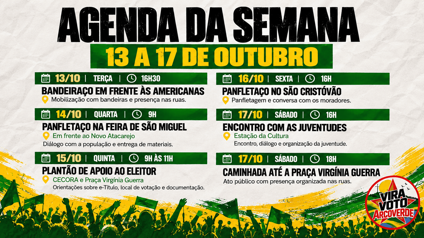 Movimento Vira Voto divulga agenda de mobilizações para o segundo turno em Arcoverde