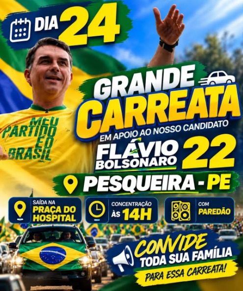 Carreata em apoio a Flávio Bolsonaro em Pesqueira
